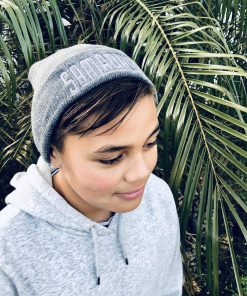 Alternative view of Original Logo Beanie - Dark Grey + White